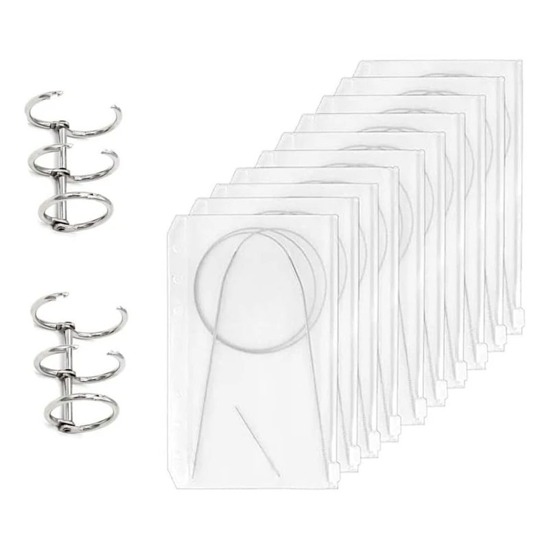 A35Q-A6 Size Waterproof PVC Pouch Circular Knitting Needle Pouches Zipper Folders For Round Knitting Needles Bag, Cable