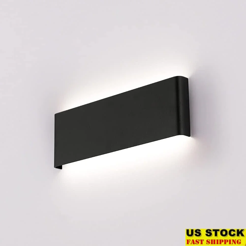 

16 Inch LED Wall Lamp Modern Sconce Indoor Lighting Up Down Black Vanity Light Bathroom Bedroom Hallway Reading Fixture