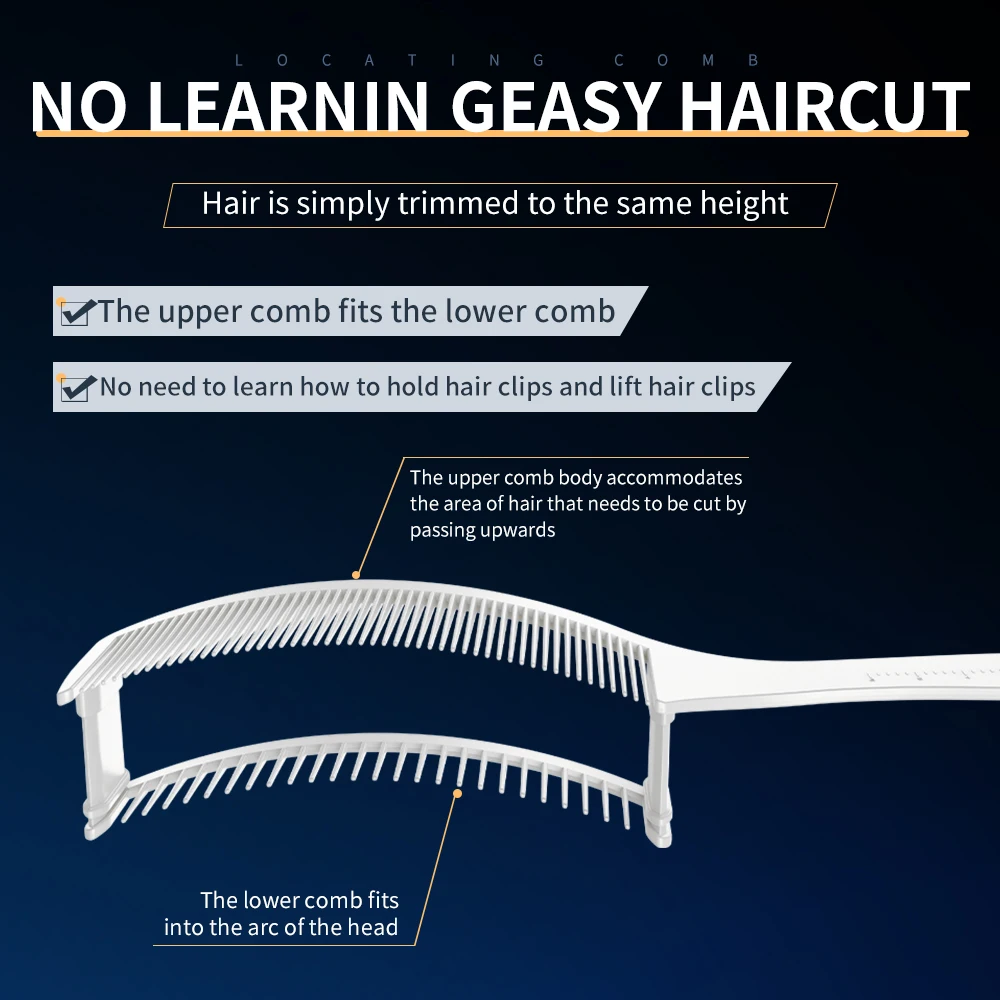 

Curved Positioning Comb Heat-resistant Haircut Clipper Blending Comb For Salon Barber Hairdresser Tools