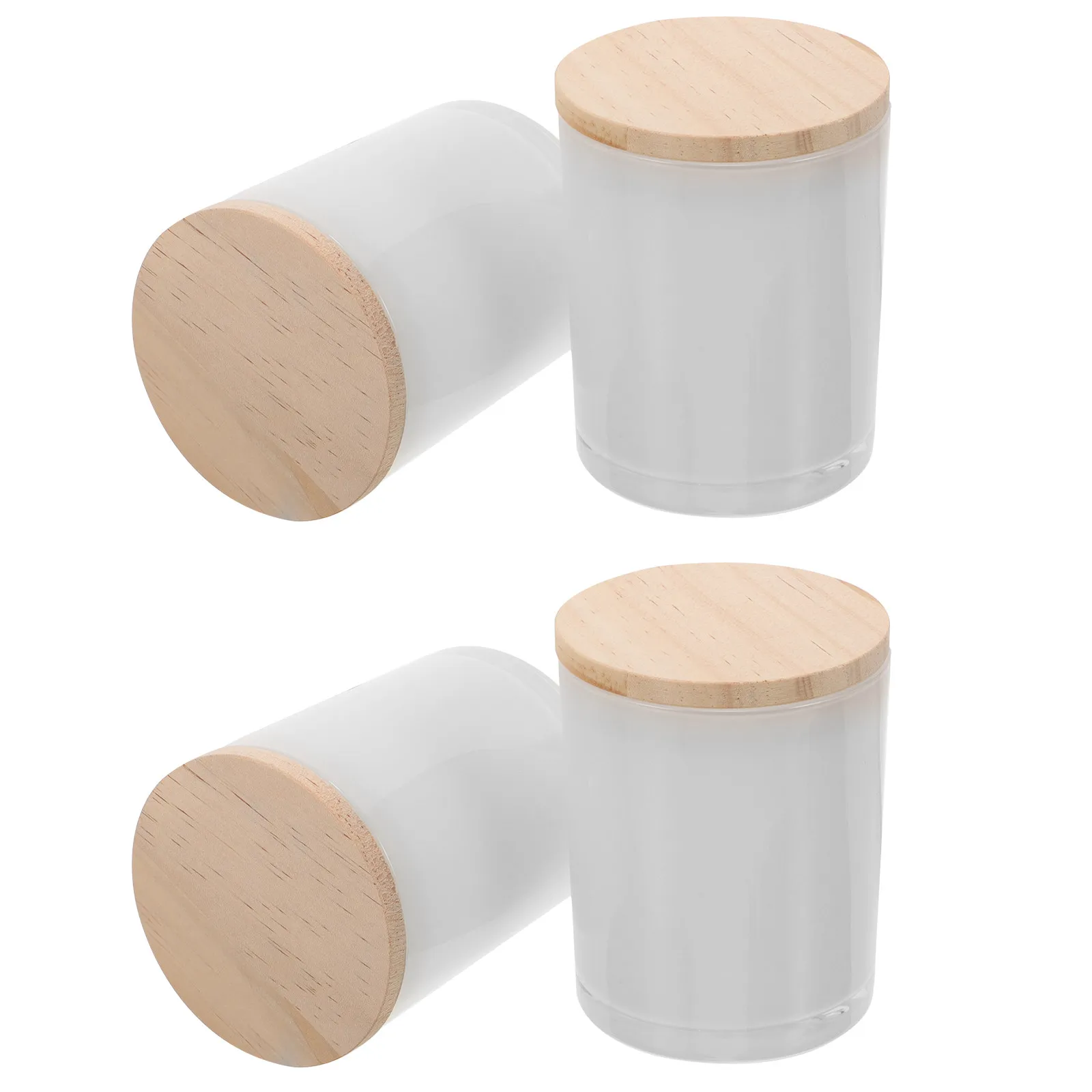 

4Pcs Clear Glass Cups with Wooden Base Lightweight Exquisite Craftsmanship for Bedroom Dinner Party Table Centerpieces