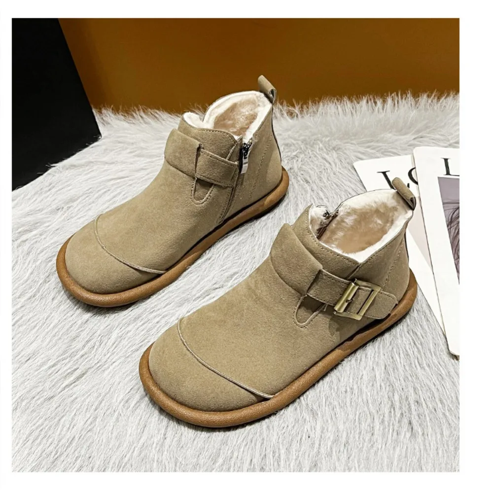 Buty zimowe Zapatos Mujer Mori System Retro skóra bydlęca Casual College wszechstronne krótkie buty damskie matowa skóra anglia pojedyncze