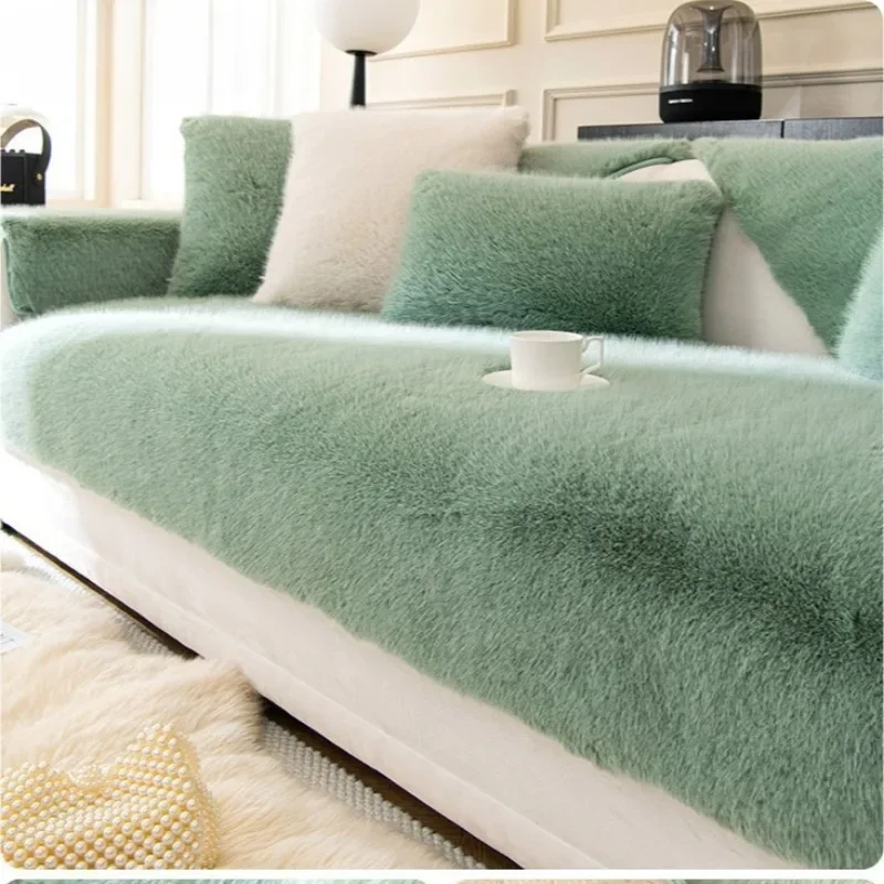 1PC Sofa Cushion French Plush Winter Thickened Non-slip Seat Cushion Simple Modern Full Cover Towel Suitable for Autumn Winter