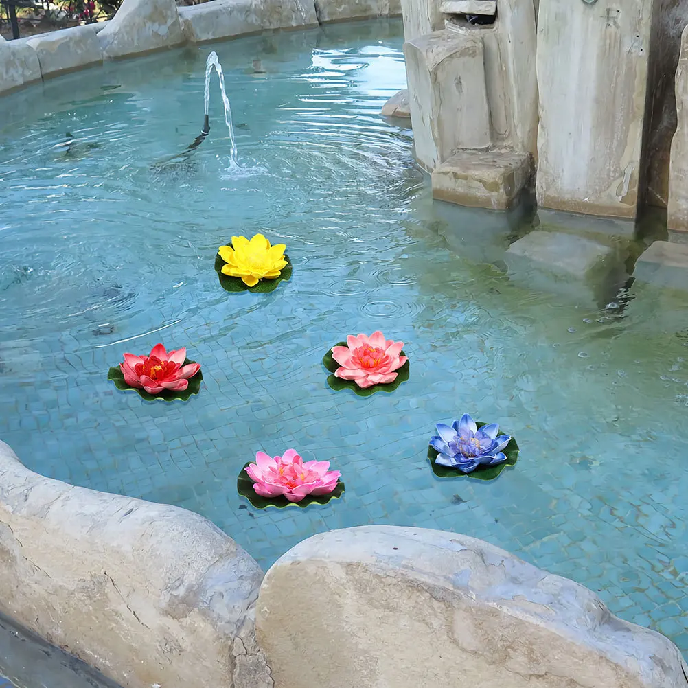

10Pcs Multicolor Artificial Floating Lotus Flowers 10cm Realistic Water Lilies for Ponds Aquariums Decoration Water Lily Decor