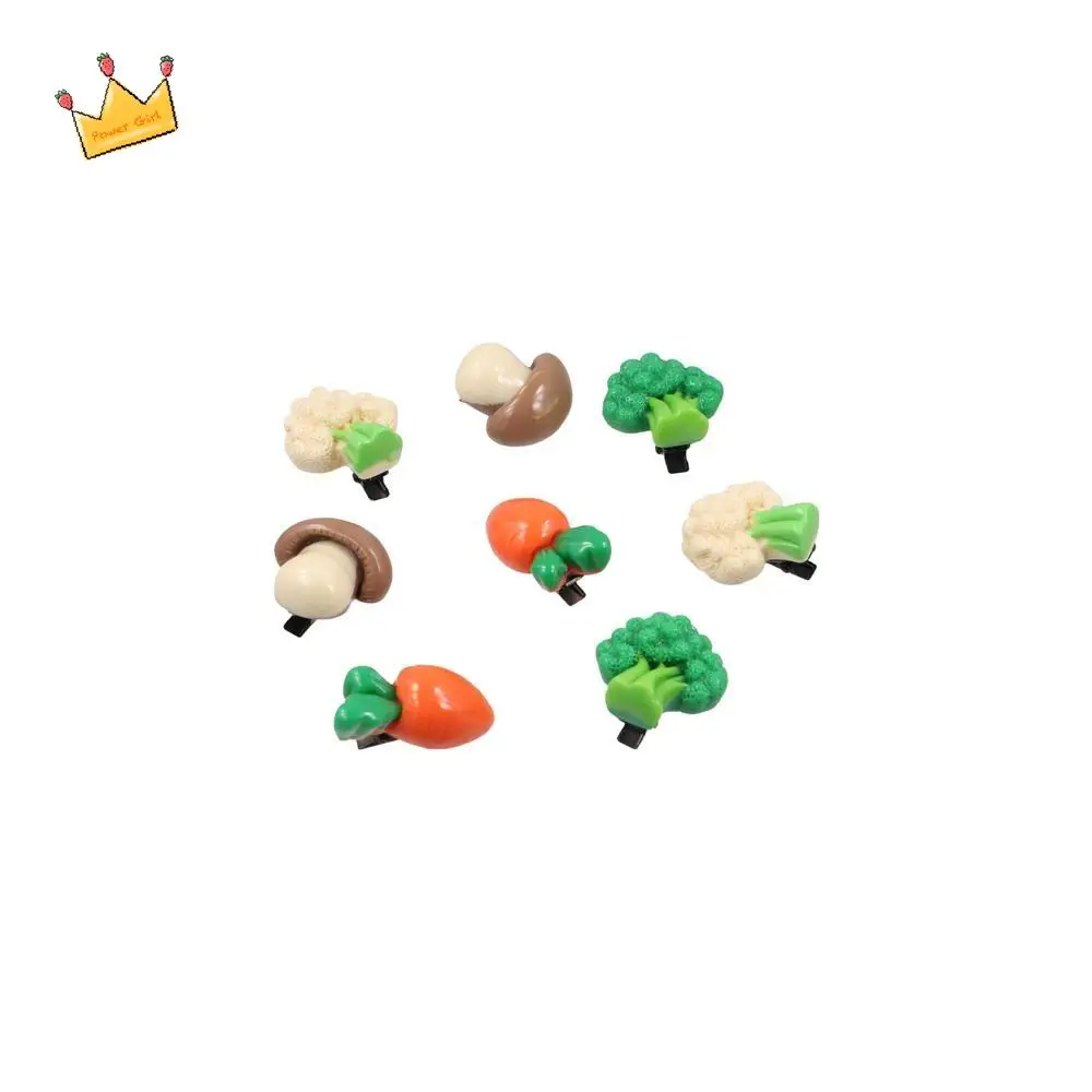 Creative Vegetable Simulated Food Hair Clip Carrot Broccoli Fake Food Hairpin Geometry Headwear Daily