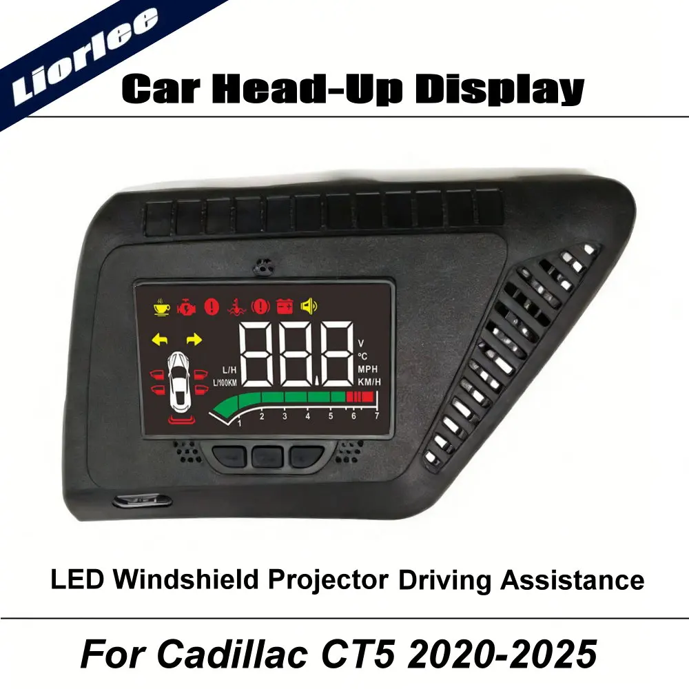 

Car LED Projector For Cadillac CT5 CT5-V 2020-2025 Auto HUD Head-Up Display Windshield Driving Assistance Accessories 123456789