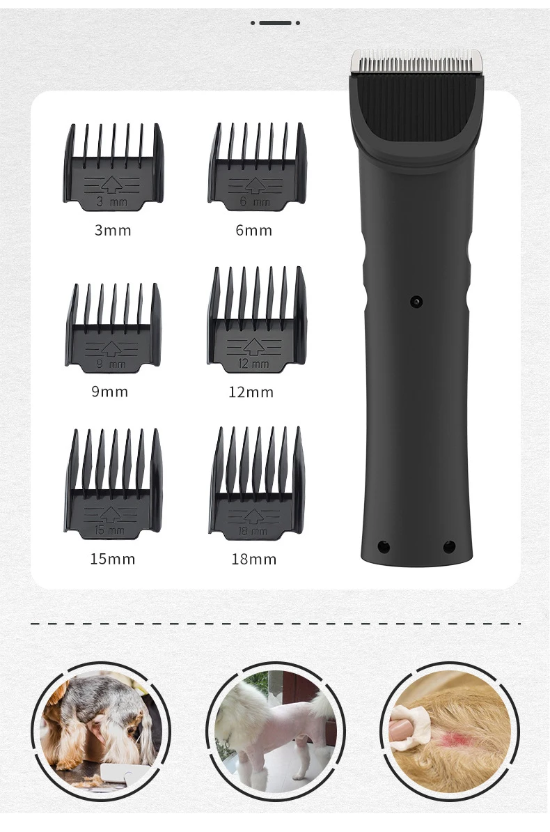 High Power Smart Hund Clippers Pflege Trimmer Haustier Haarschnitt Maschine für Hunde Pflege Cutter Wiederaufladbare Abnehmbare Klinge – Detail 7