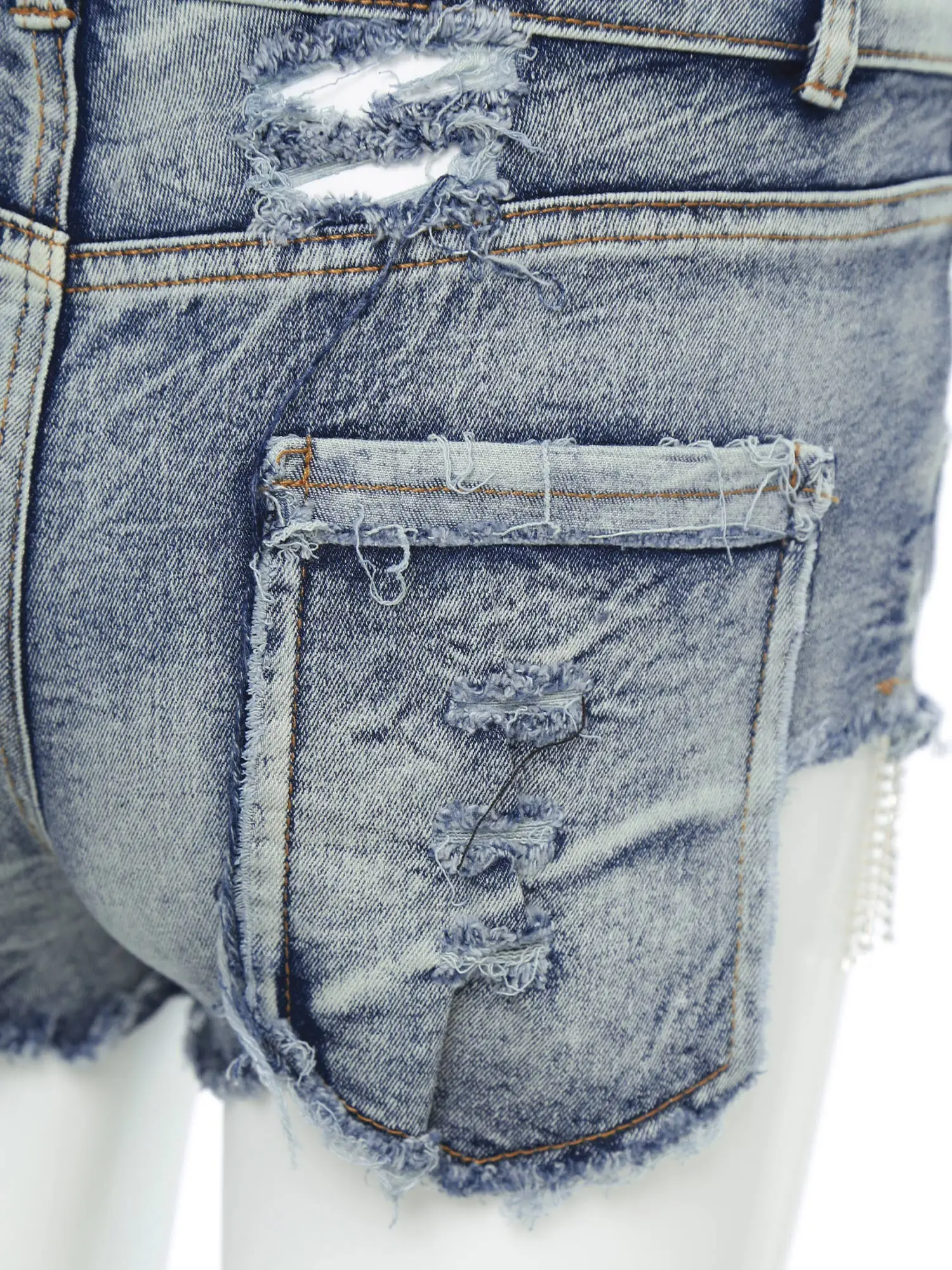 Womens Frayed Denim Hot Shorts High Waist Rhinestone Fringe Ripped Booty Shorts Fashion Short Trousers for Daily Bar Party Club