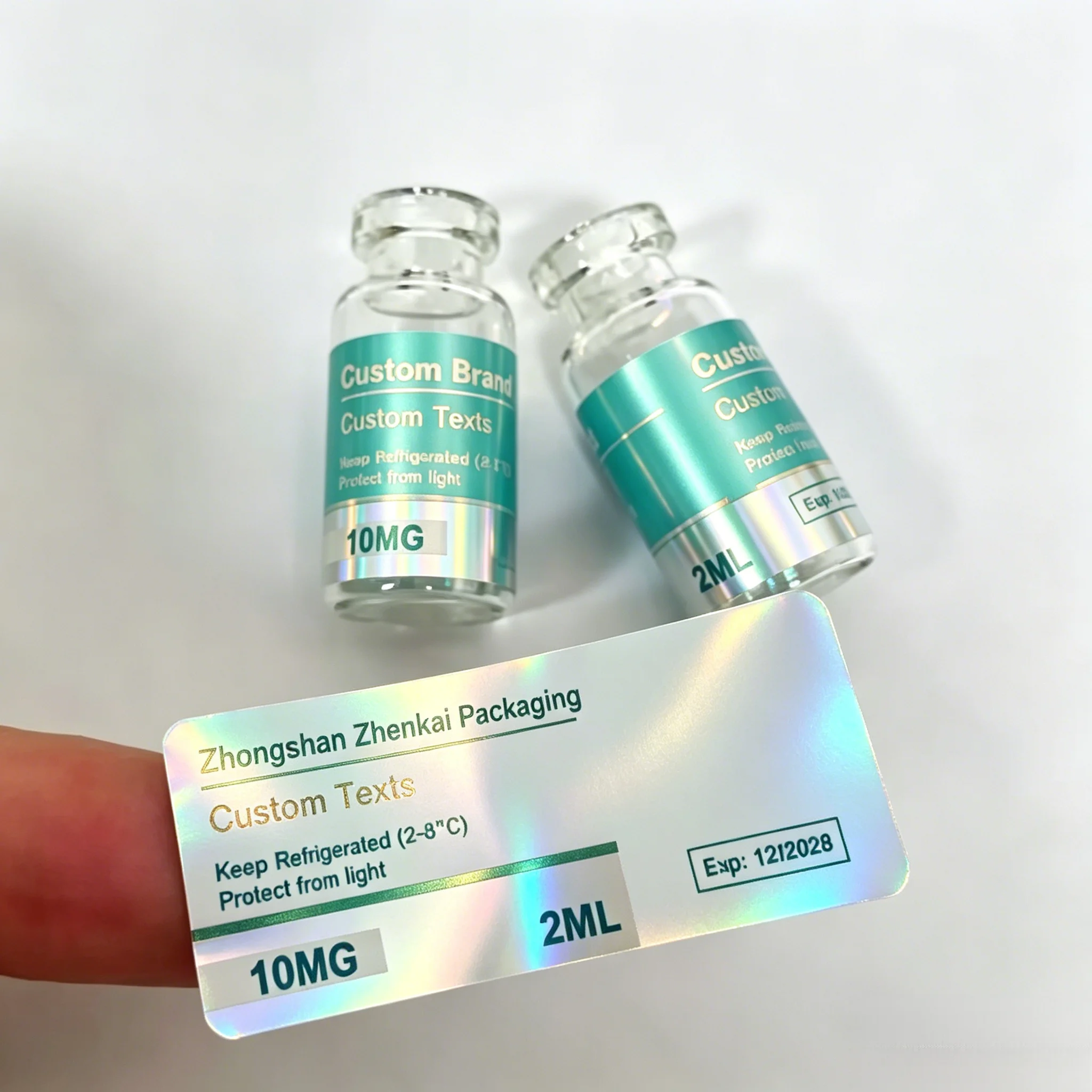 High Definition Waterproof Custom Vinyl Labels for 3ml 10ml Beauty Peptide Containers - Detail 1