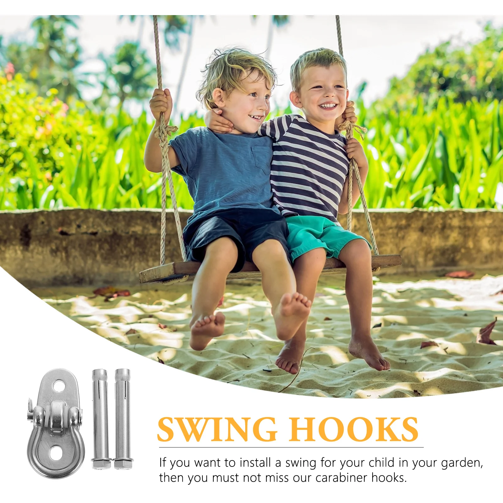 

1 Set Heavy Duty Load Bearing Hook Stainless Steel Hanging Fixing Kit For Sandbags Swings Hammocks Outdoor Indoor Chair Hammock