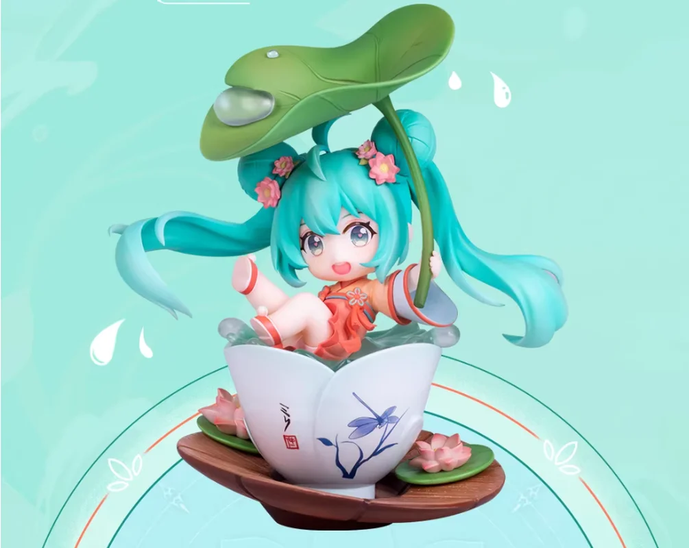 

Фигурка Мику в летнем образе «Прогулка по пруду с лотосами», коллекционная модель, украшение для рабочего стола, подарок на фестиваль для фанатов аниме