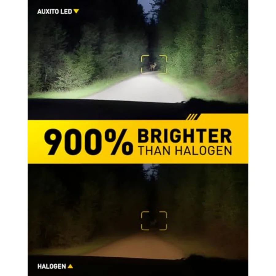 AUXITO 9005/HB3 H11/H9/H8 Fog Light 62000LM 900 Brighter H8 H9 HB3 Bulbs Combo 5 Mins Install Plug-N-Play IP68 Waterproof Pack