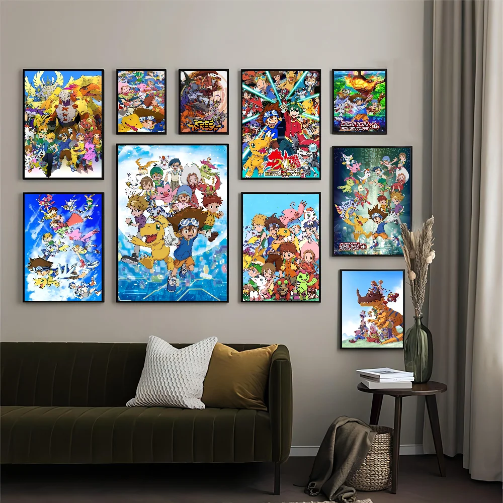 Anime Digimon Good Quality Prints And Posters Waterproof Paper Sticker Coffee House Bar Posters Wall Stickers