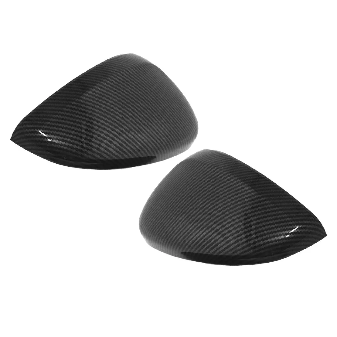 1 Pair Self-Adhesive Rearview Side Mirror Cover Cap Trim ABS Carbon Fiber Texture Fit for Citroen C3 Peugeot 208 2008 2016-2018