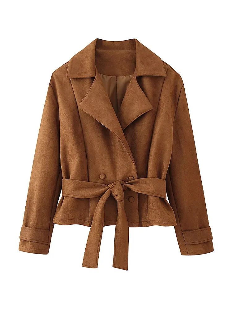 

HH Осенние женские однобортные тонкие пальто с длинными рукавами и высоким воротом и карманами, элегантная повседневная куртка в уличном стиле