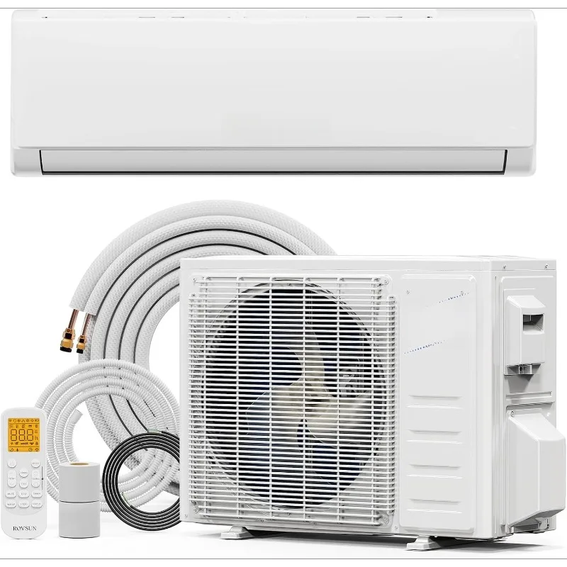 9000 BTU Mini Split AC/Heating System with Inverter, 19 SEER2 Energy Saving 115V Ductless Split-System Air Conditioner with