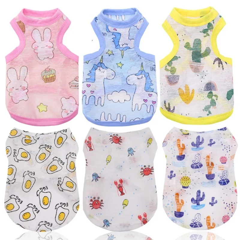 Pet Cat Clothing Small and Medium-sized Dog Clothing Bulldog Cats Sun Protection Vests for Teddy Dogs Clothing Supplies Pet Vest