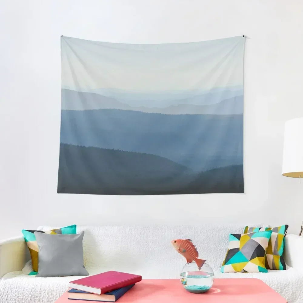 

Smoky Mountain Memories - Blue Rolling Hills Tapestry Aesthetics For Room Bathroom Decor Tapestry