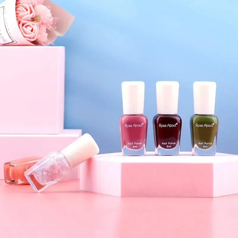 Esmalte multicolorido, à base de água, sem cozimento, tearable, longa duração, secagem rápida, não pungente, ferramentas de arte para unhas, 8ml