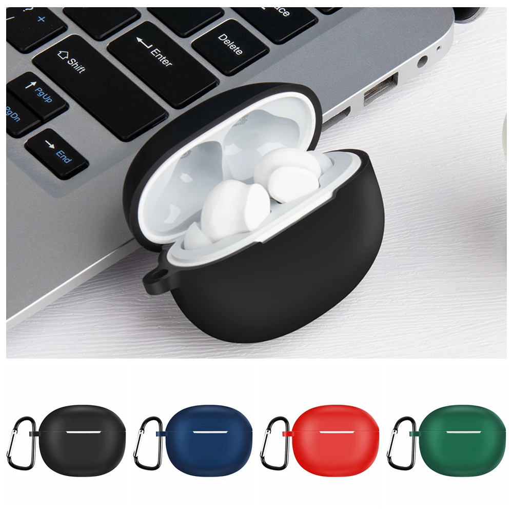 

Soft Silicone Earphone Case For Global Version Realme Buds T100 Cover Headphone Accessories Protective Box T100 Bag With Hook