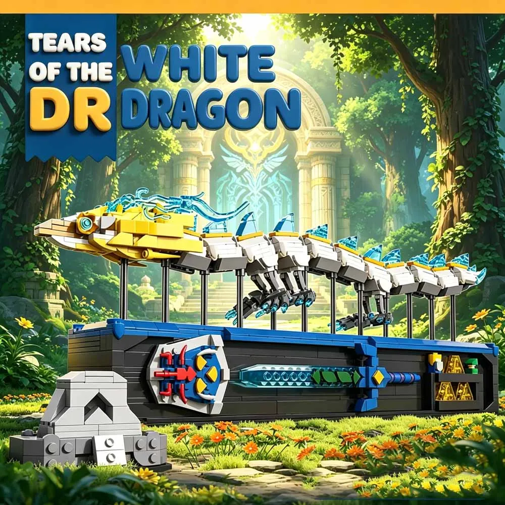 Bloques de Construcción Creativos MOC Tears White Dragon, Conexión de Palancas, Espada Maestra Wild Breath, Escudo de Caballero, Ladrillos de Juguete, Regalo para Niños