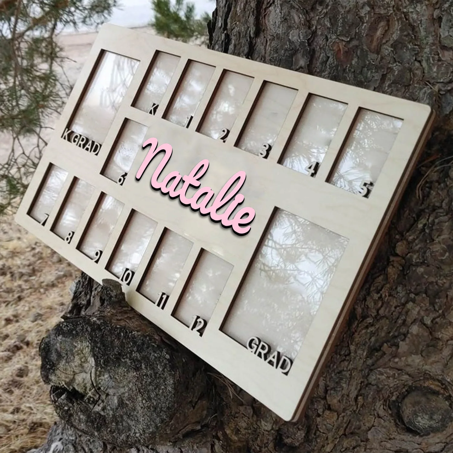 1 PC Personalized Photo Frame, Custom Name Milestone Frame, Room Wall Decoration, Can Be Used as a Birthday Gift
