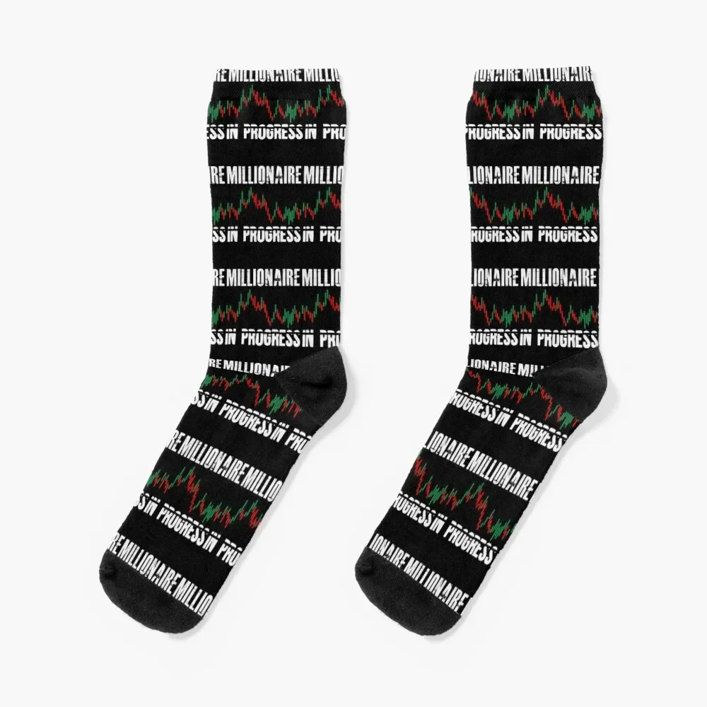 Millionaire In Progress | Daytrader Trader Trading Socks Rugby Men's Climbing loose Socks Women's Men's