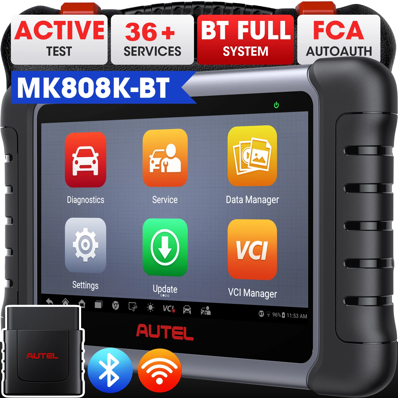 OBD2 Scanner Autel MaxiCOM MK808K-BT Diagnostic Tool Bidirectional All System Car Code Reader 38+ Services