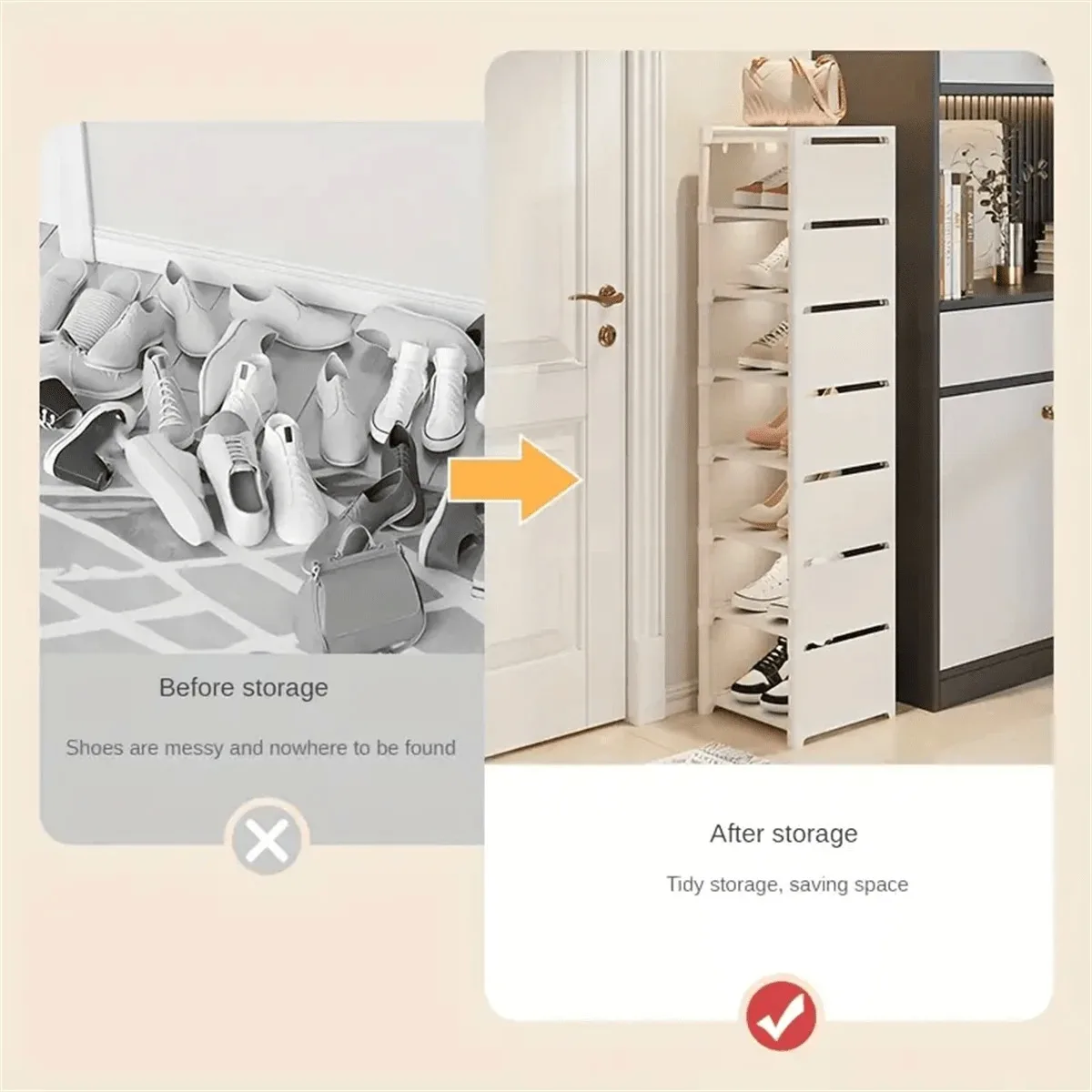 Space-Saving Multi-Layer Shoe Rack Cabinet - Compact, Easy Assembly, Sturdy Entry Storage For Small Spaces/Dorms