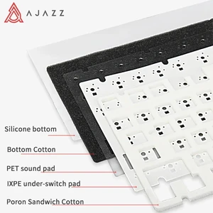 Azazz-teculated with mechanical wire, USB 75%, white light joint, complete key, hot swap, gaming eSports, Custom for PC, laptop, AK820 8 Main Sales White Keyboard - №1