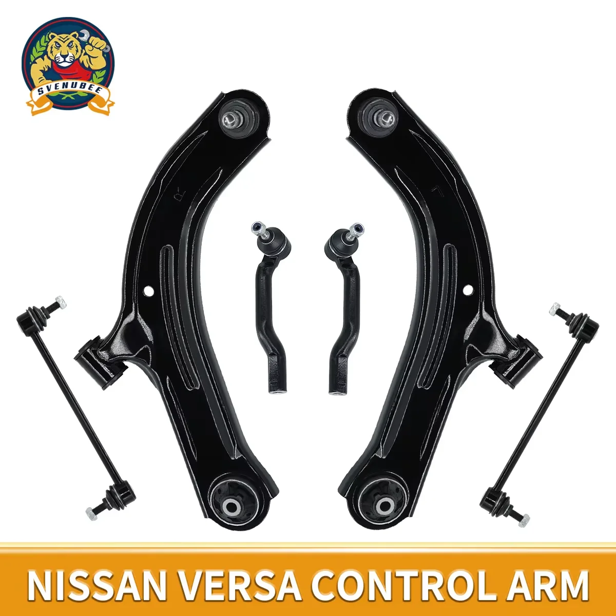 Svenubee 6Pcs Front Lower Control Arm Ball Joint Tie Rod Set for Nissan Versa Cube 2007 2008 2009 2010 2011 2012 2013 2014