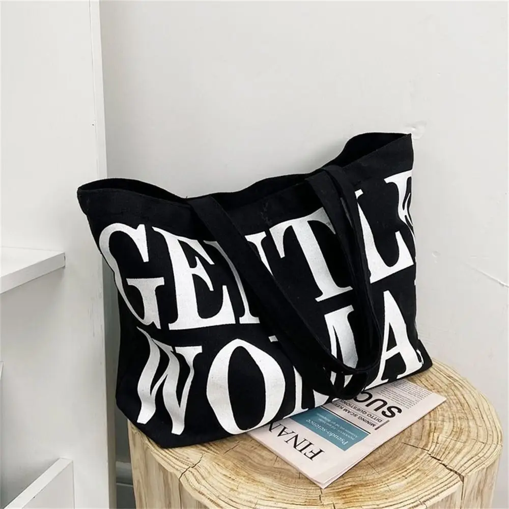 Women Shoulder Bags Birthday Gifts Stylish Personality Letter Travel Canvas Handbags Gentlewoman Large Capacity Tote Bags