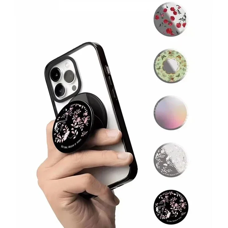 Cartoon Magnetic Folding Silver Mirror Phone Stand for IPhone 12 13 14 15 16 Pro Max Holder Mount Support for Galaxy S24 Ultra