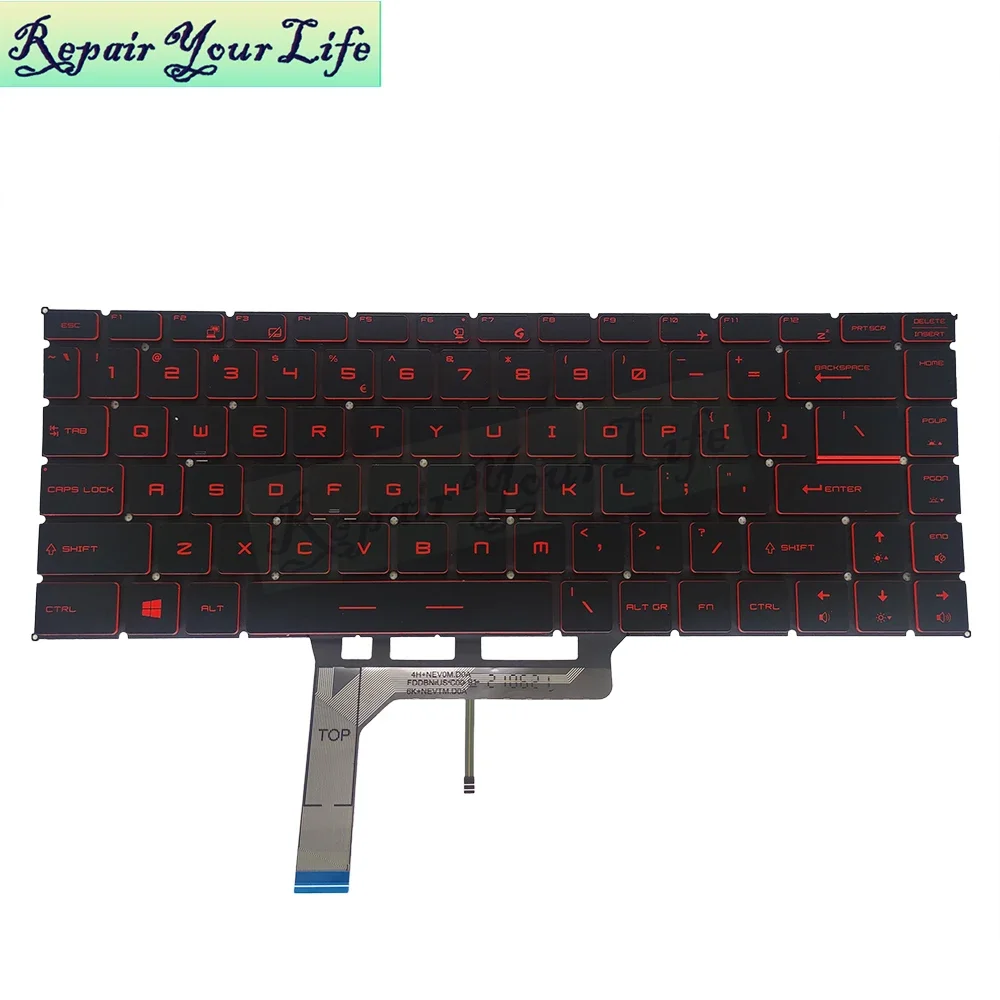 Podświetlana klawiatura US/UI dla MSI GF63 8RC 8RD MS-16R1 MS-16R4 GF65 cienka 9SD 9SE 10SD 10SE MS-16W1 wymiana klawiatur do laptopów