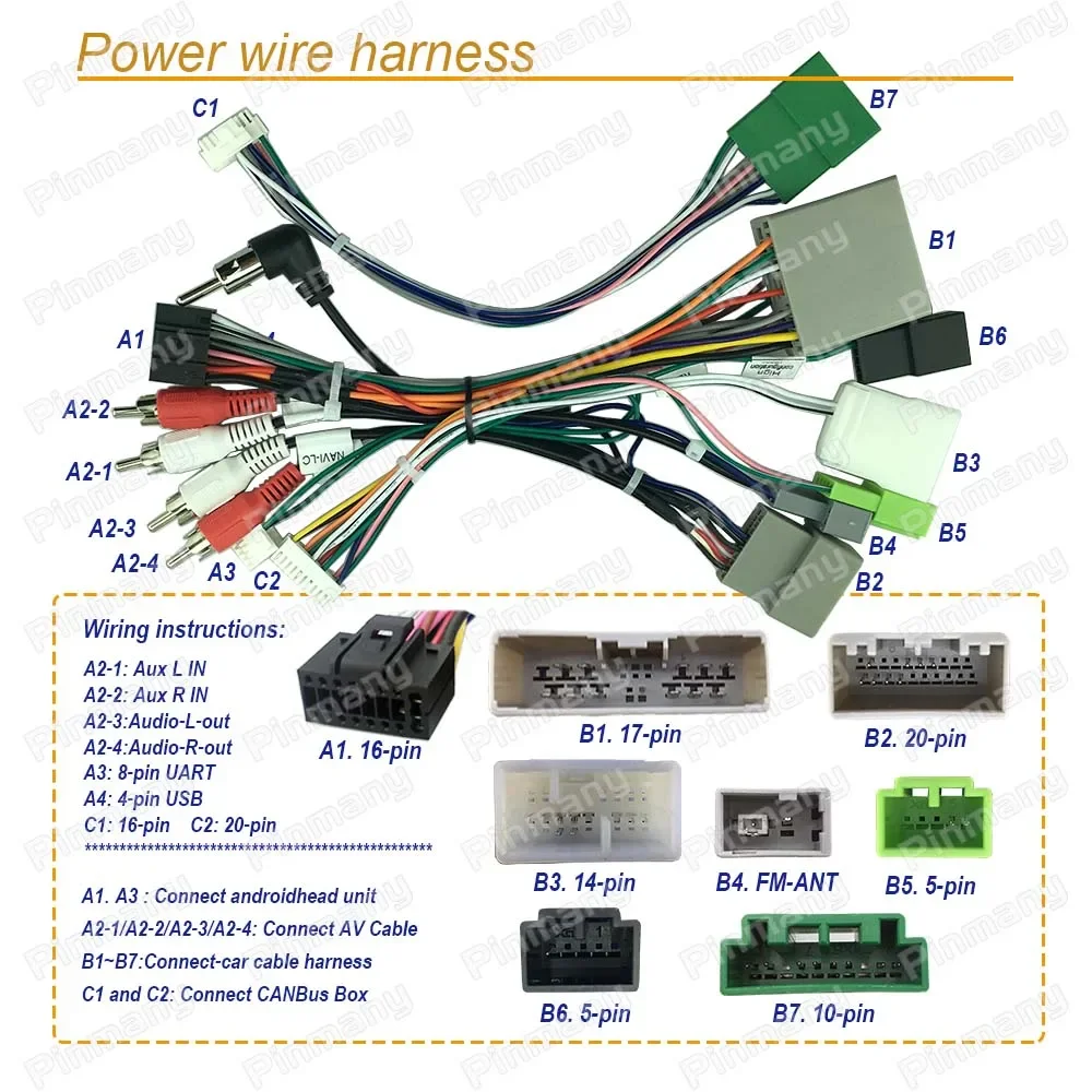 

Установить кабель автомобильного радио на вторичном рынке HDC23, жгут проводов питания, разъем, адаптер CAN-шины для Honda Civic 2006