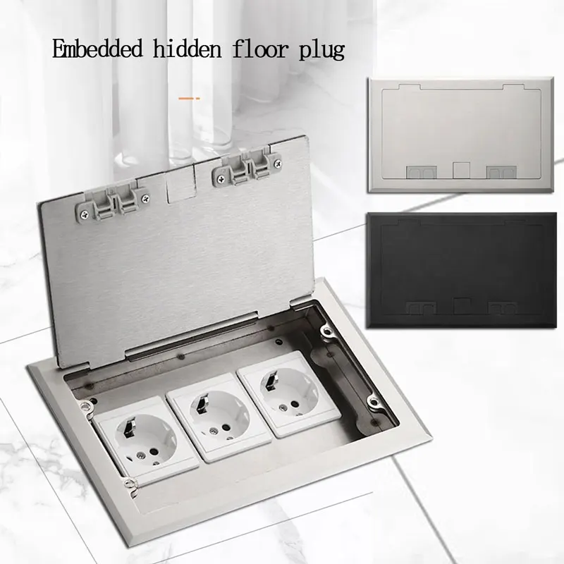 stainless-steel-flip-cover-ru-korean-eu-ground-floor-power-socket-embedded-hidden-3-position-power-plug-port-floor-socket-box