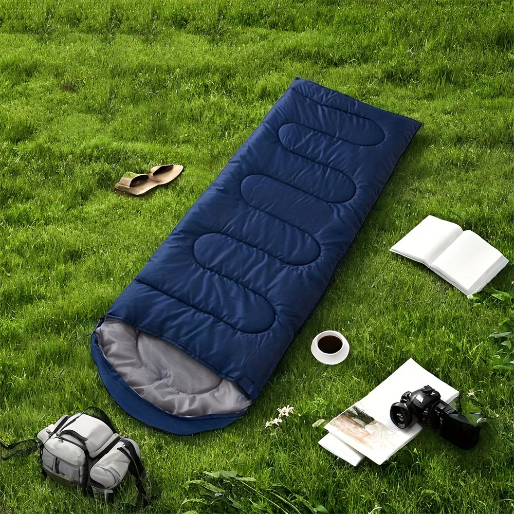 Lightweight Sleeping Bag For Adults - Synthetic Fiber Insulation, Pure Cotton Fabric, Suitable For Backpacking, Camping,