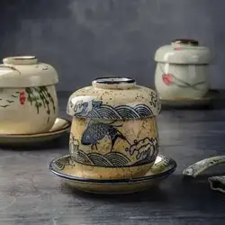Steaming Bowl With Lid Ceramic Pudding Bowl Egg Steaming Cup Dessert Bird's Nest Small Egg Soup Bowl