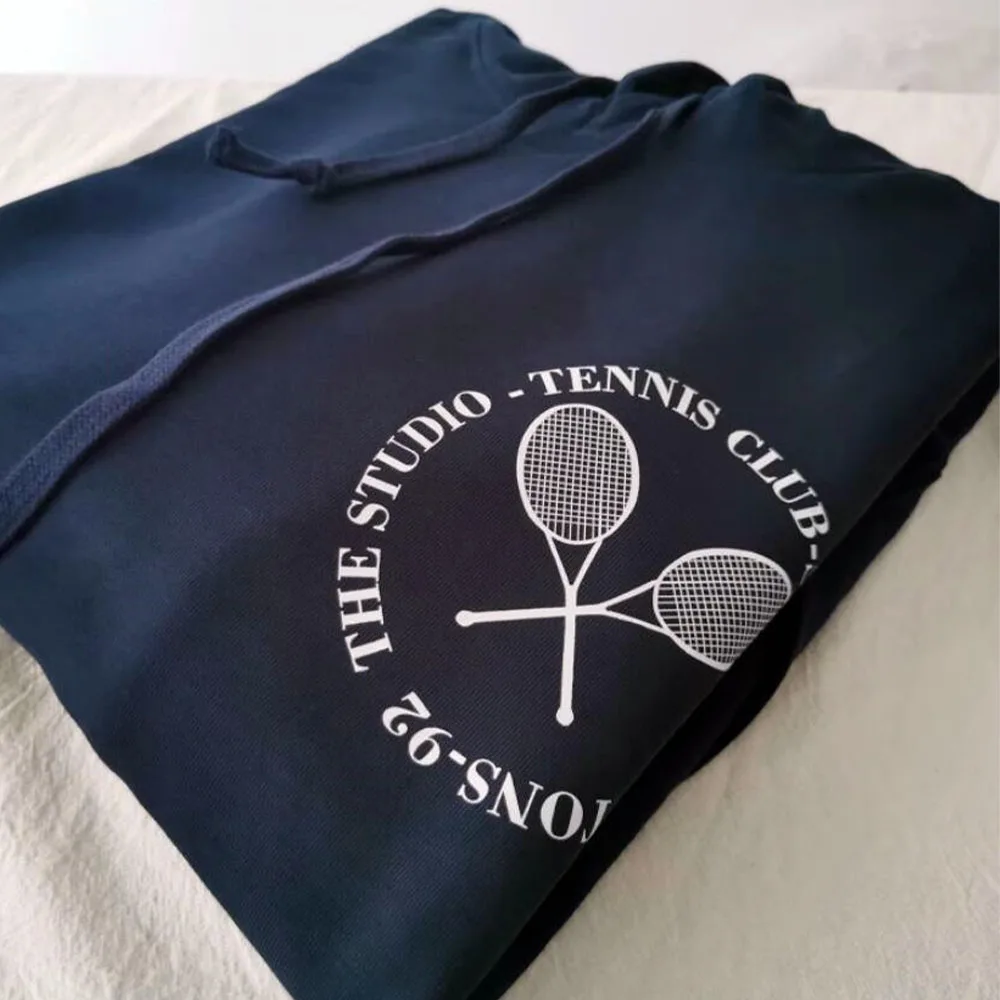 Sudaderas con capucha de manga larga para mujer, sudaderas de lana gruesa de algodón, sudaderas cálidas de Estilo Vintage para Club de tenis de