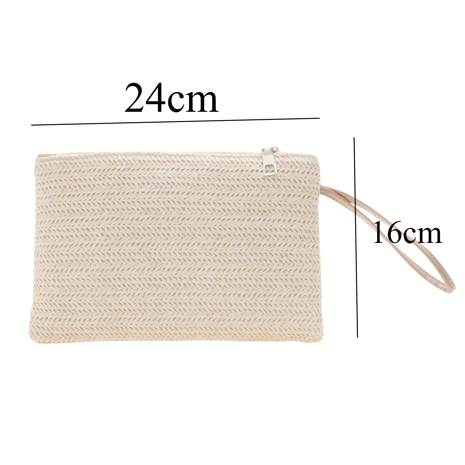 Women Clutch Bag Handmade Backpack Fashion Ladies Wristlet Girl Phone Solid Straw Woven Coin Purse Beach Wallet Fresh Sweet