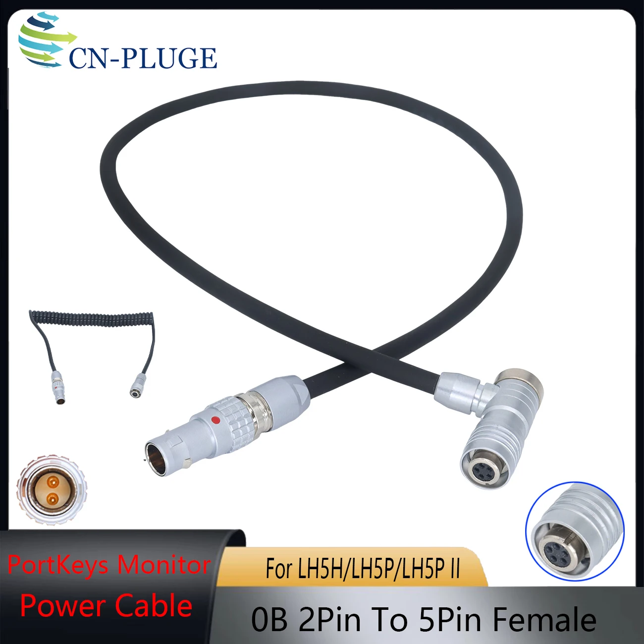 PORTKEYS LH5H LH5P II Monitor Power Cable For ARRI ALEXA Camera 12V 0B 2Pin Output to  5Pin Female Plug
