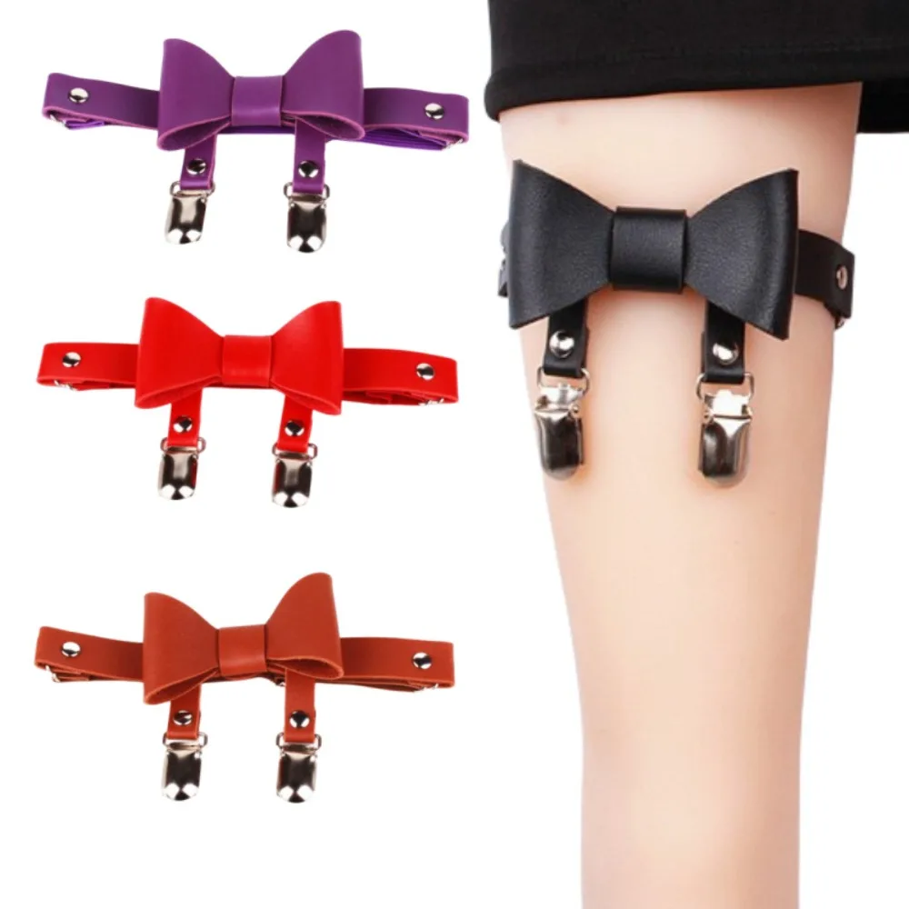 Cool Punk Punk Leg Rings Rock and Roll Euro-american Style Bow Leg Loops Pendant Geometric Bowknot Leather Garter Summer