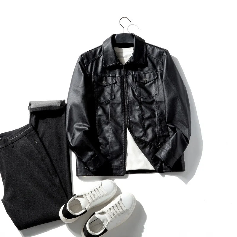 Jaqueta Casual Masculina Estilosa em Couro Superfibra, Moda Urbana em Alta, Item Mais Vendido