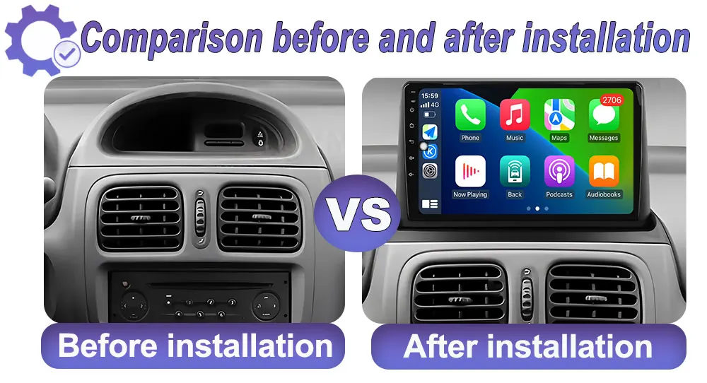 Android 15 Radio Für Renault Clio 2 2000-2012 Auto Stereo Multimedia Navigation Player Drahtlose BT CarPlay Touch 2K QLED Bildschirm – Detail 1