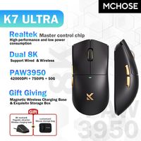 MCHOSE K7 Ultra Wireless Gaming Mouse PAW3950 42000DPI 8K Polling Rate Lightweight Mice With Magnetic Charging Dock Gift Box