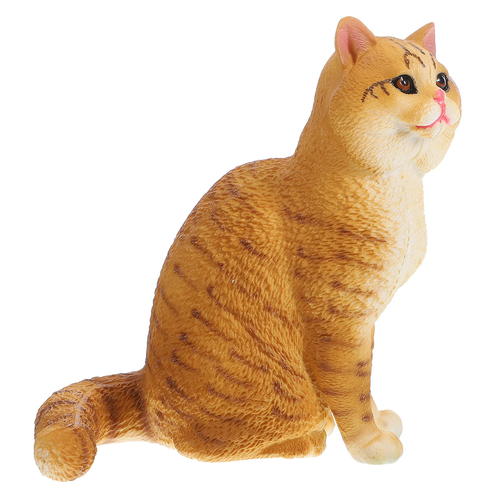 

Lifelike Simulation Cat Figure Exquisite Details Sturdy Hard Plastic Versatile Use Cat Figure Simulation Animal Figurine