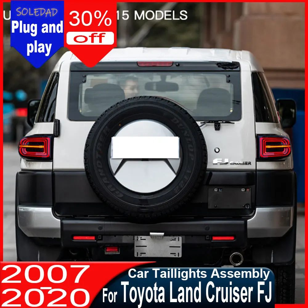 Car Tail Light Assembly For Toyota FJ Cruiser 2007-2020 LED Dynamic Turn Signal Tail Lamps Reverse Tailights Plug and Play