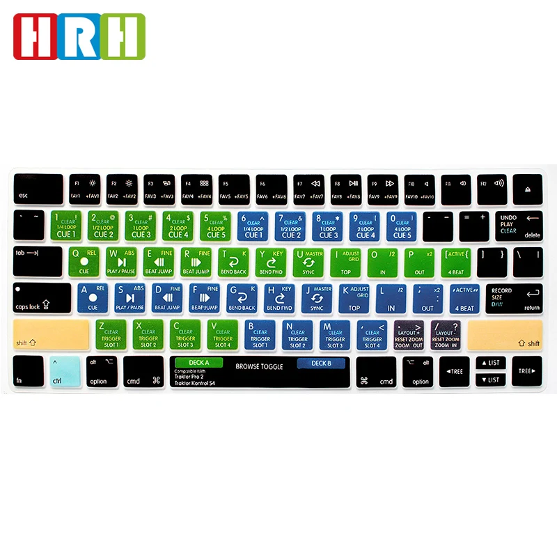 Serato DJ Traktor Pro 2/ Kontrol S4 VIM Shortcuts Keyboard Covers  US Layout Silicone Skin for Apple Magic MLA22B/A