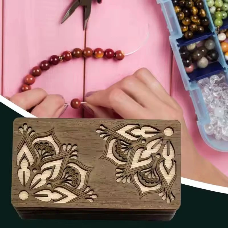 Bead Boards For Jewelry Making Wooden Sorting Tray Bead Storage Organize With Lid Magnet Needle Holder For Arts & Crafts Storage