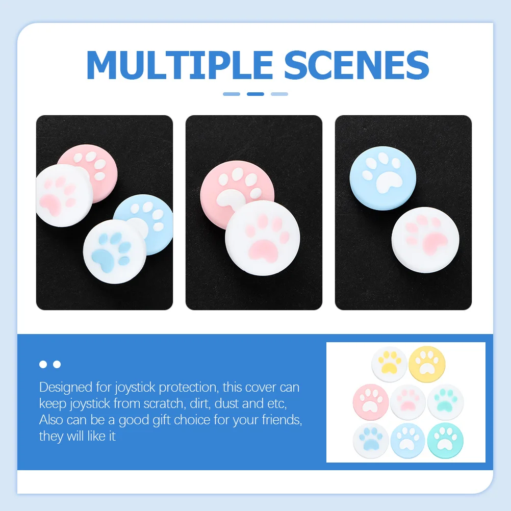 

8Pcs Thumb Grips Joystick Caps Easy Install Silicone Cover Protective Analog Stick Caps for Game Console Controller Accessories