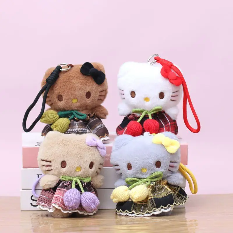 

1Pcs Cartoon Sanrio Backpack Decoration Kawaii Hello Kitty Plush Doll Keychain Toy Bag Pendant Girls Gifts